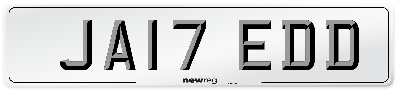 JA17 EDD Number Plate from New Reg